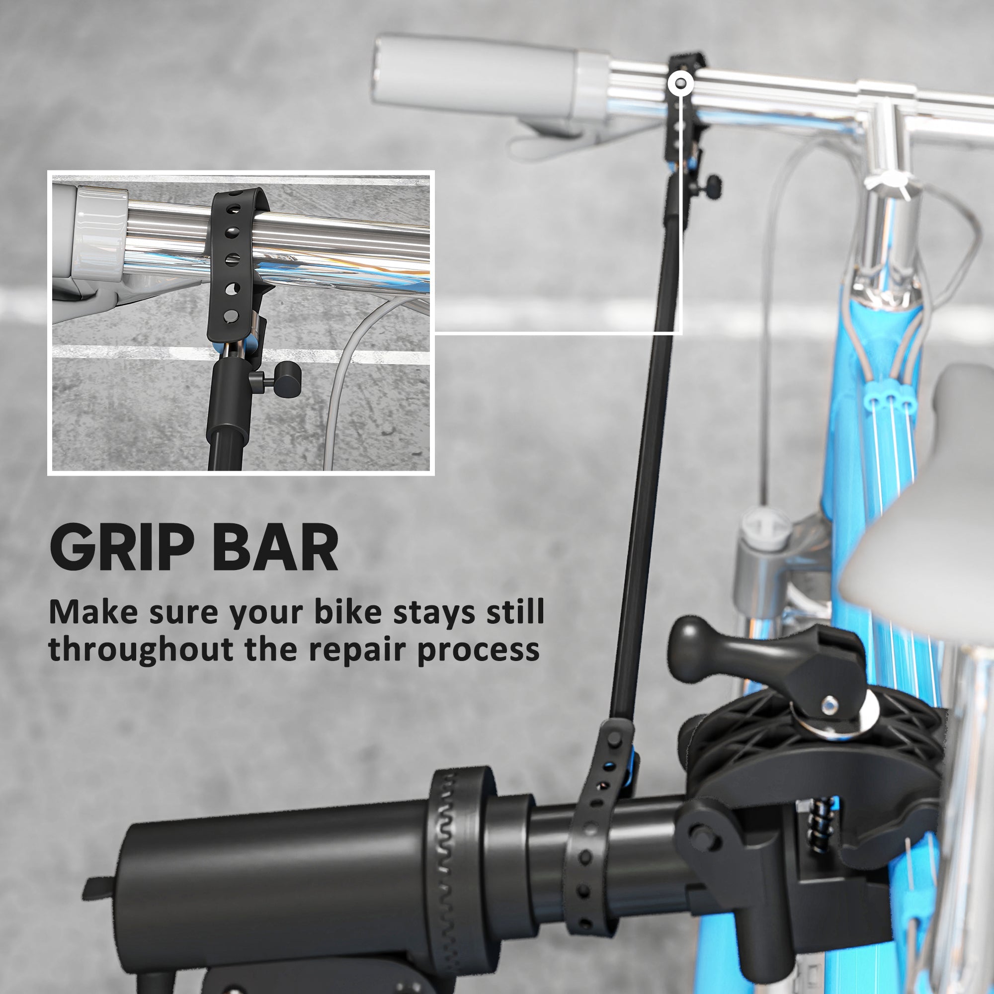 HOMCOM Bicycle Repair Stand (Max 88 lbs), Bike Fixing Stand, Height Adjustable, Foldable and 360° Rotatable for Road Bike, Mountain Bike, E-Bike 