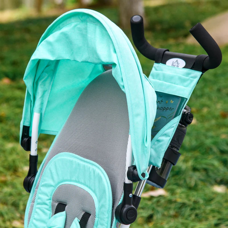 Qaba 6 in 1 Tricycle for Toddler 1-5 Years with Parent-Push Handle, Green