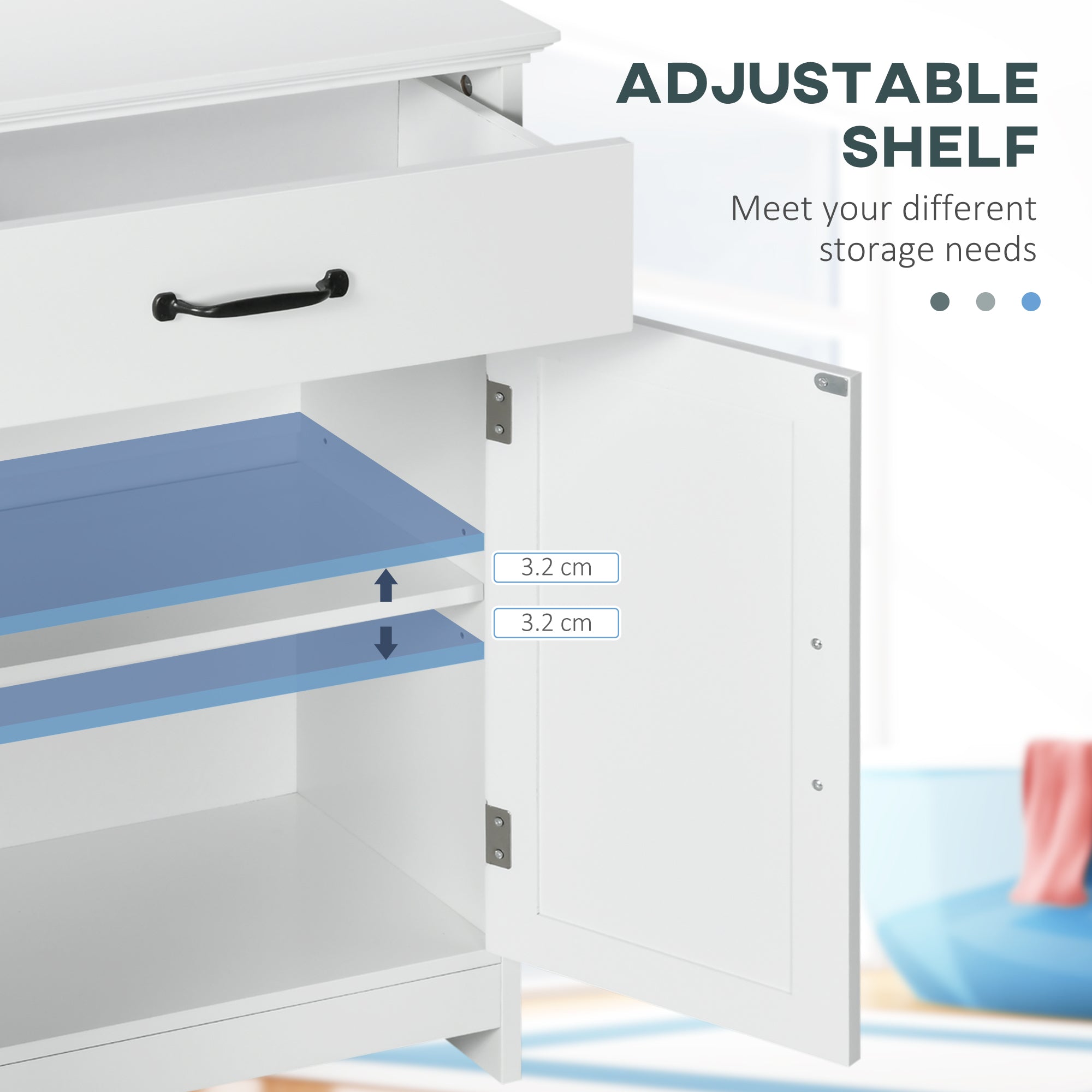 kleankin 2-Door Bathroom Cabinet: Adjustable Shelves, Versatile Storage & Compact 23.6"x11.8"x29.5" Design in White Finish 