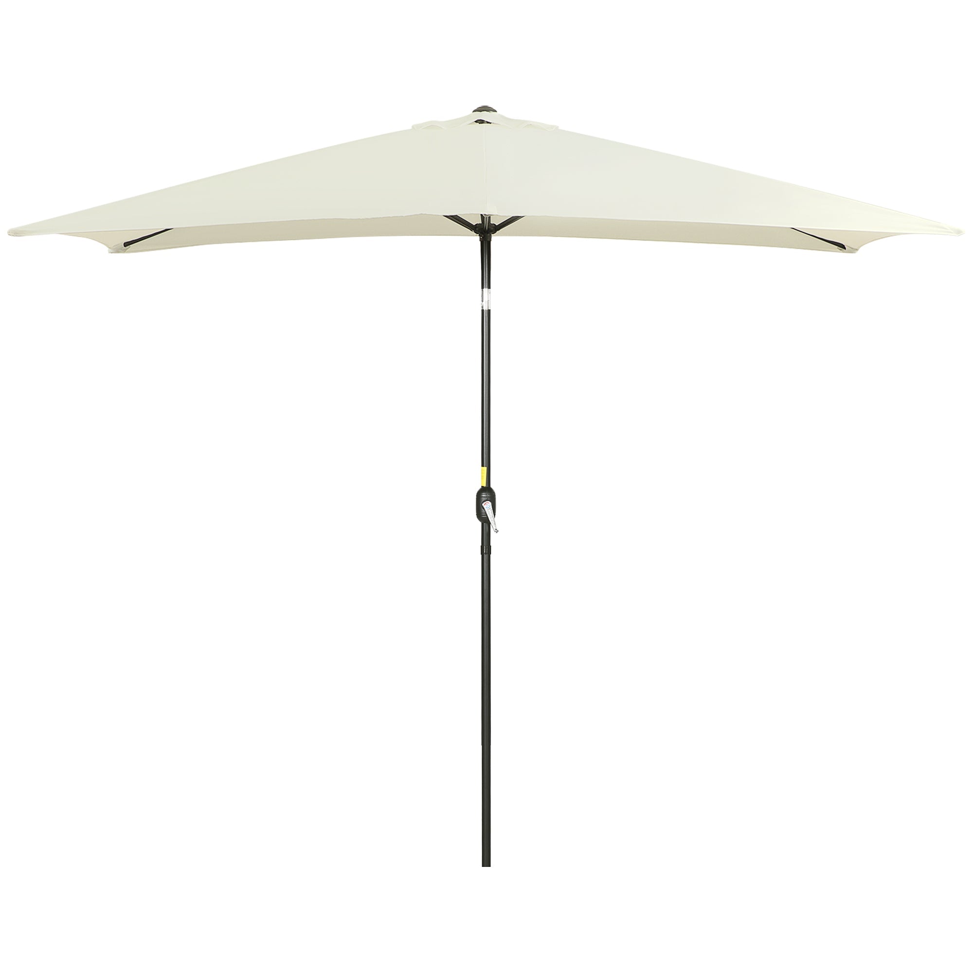 Outsunny 6.5x10ft Rectangle Aluminum Tilt Patio Umbrella, Garden Market Parasol, Outdoor Sunshade Canopy with Crank, Cream White 