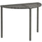 Half Round Side Table, PE Rattan Coffee Table with Metal Frame for Patio, Garden, Balcony, Grey