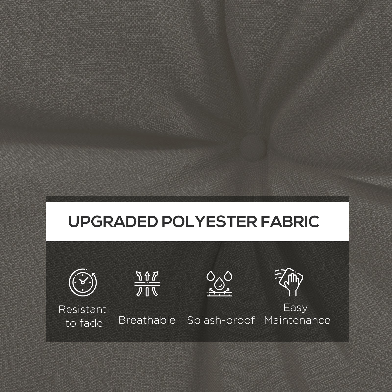 Outsunny Patio Chair Cushions Set in Charcoal Grey - 2-Piece with Thick Filling & Button Tufted Design 