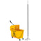 Mop Bucket with Wringer on Wheels for Floor Cleaning, 21 Quart Side Press Wringer with Handle and Mop, Yellow
