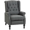 HOMCOM Manual Reclining Sofa, Fabric Push Back Recliner Chair with Button Tufted Backrest, Nail Head Trim, Armrest, Dark Gray