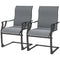 C Spring Motion Patio Chairs Set of 2 with Curved High Backrest, Armrest, All Weather Breathable Fabric, Metal Frame