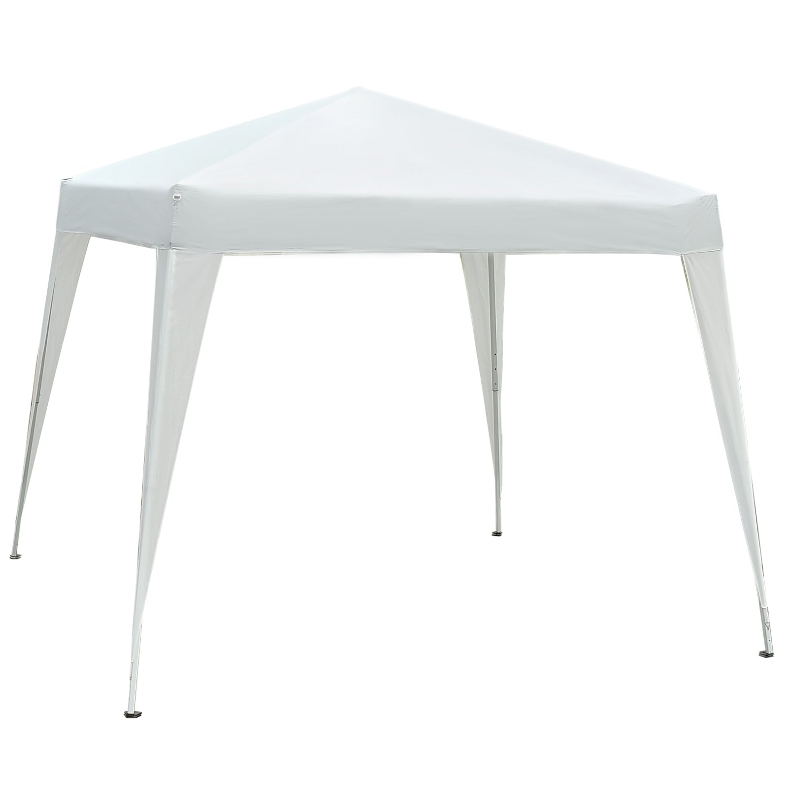 Outsunny 10' x 10' x 8' Outsunny Arbor Barnum Folding Pop-up Garden Gazebo w/ Transport Bag-White 