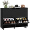 Narrow Shoe Cabinet, Shoe Storage Cabinet with 4 Flip Drawers and Adjustable Shelves for 16 Pairs of Shoes, Black