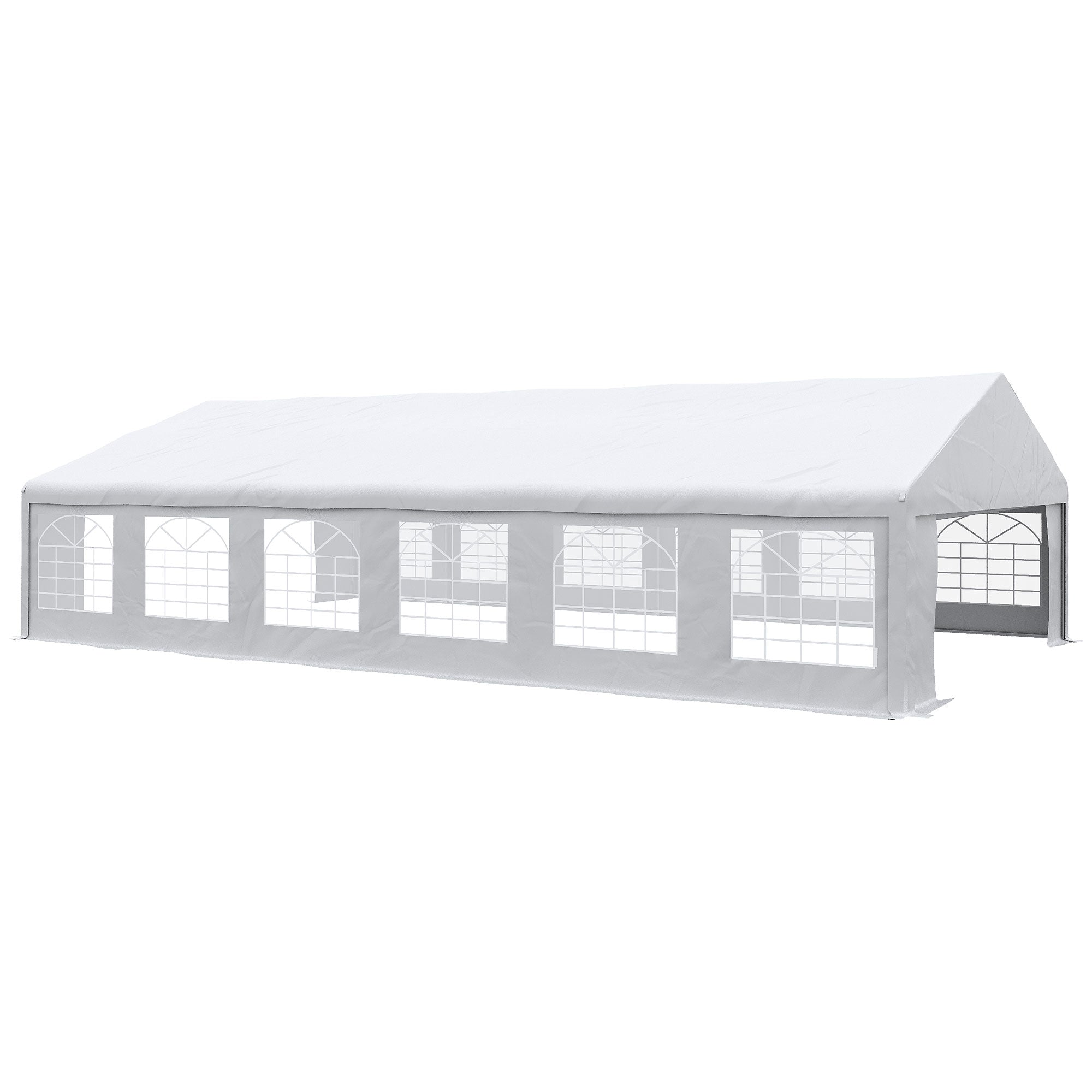 Outsunny 23' x 39' Party Tent, Heavy Duty Outdoor Canopy Tent Shelter with 2 Doors and 12 Windows for Parties, Events, White 