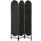 Bohemian Privacy Screen, Folding Room Divider with 3 Panels and Arched Top for Bedroom Living Room Office, Black