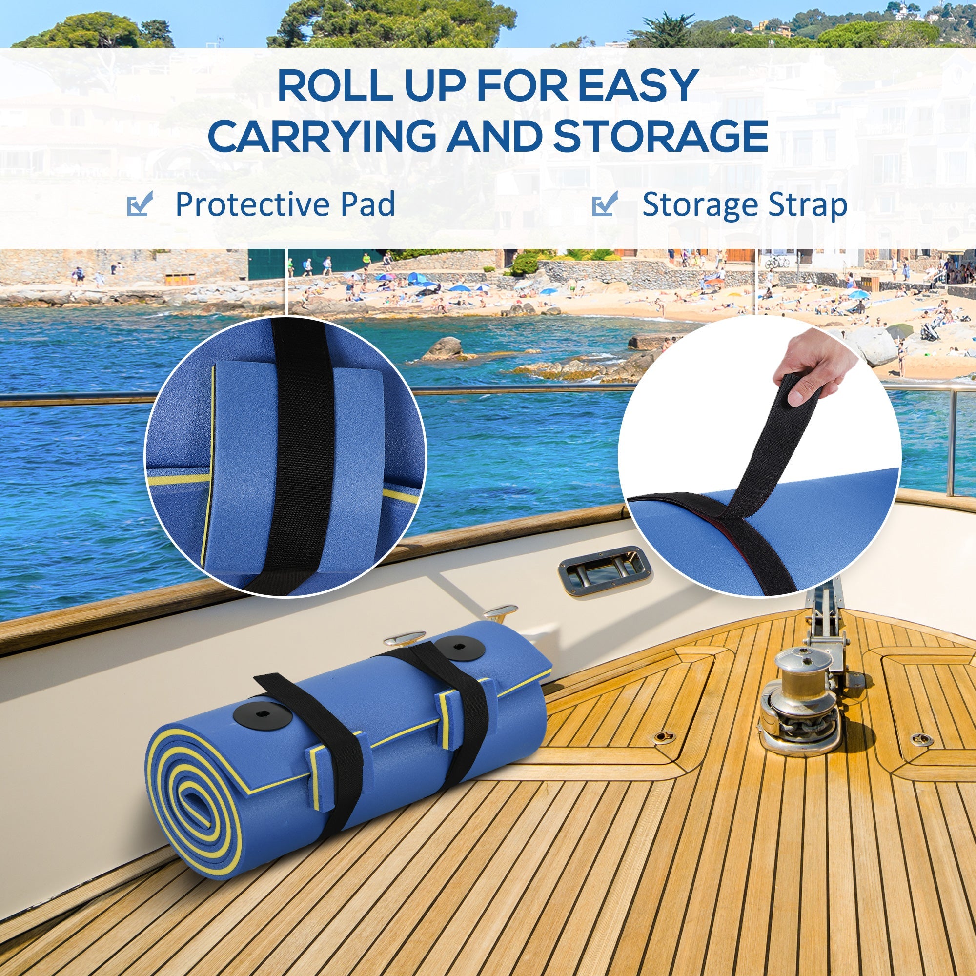 Soozier 6.5x2ft Blue Roll-Up Pool Float Pad Water Mat for Lake Ocean Pool Fun and Relaxation 