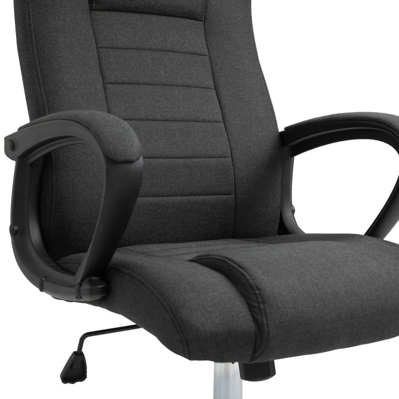 High Back Office Chair, Height Adjustable Computer Desk Chair with Swivel Wheels and Tilt Function, Charcoal Grey