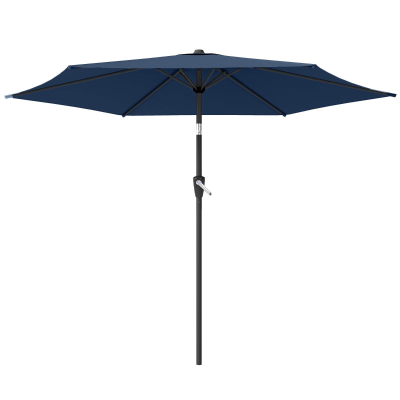9FT Patio Umbrella, Outdoor Table Patio Umbrellith Tilt, Crank, 6 Ribs, UV Protection for Garden, Lawn, Deck, Backyard