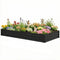 8 x 4 x 1ft Galvanized Raised Garden Bed, Reinforced Outdoor Planter Box with Open Bottom, Black