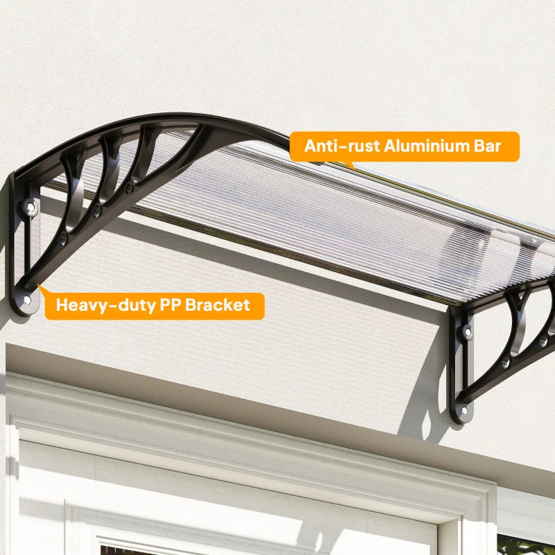 Window Awning Door Canopy, Polycarbonate Cover Patio Awnings, 30" x 50", White