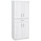 HOMCOM White Modern Pantry Cabinet: Freestanding Kitchen Cupboard with Doors, Shelves and Adjustable Shelving