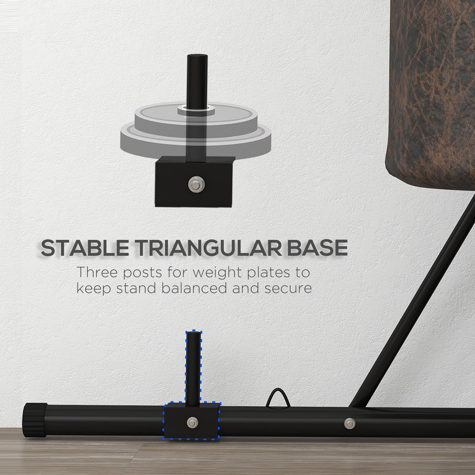 Soozier Adjustable Height Punching Bag Stand Foldable Heavy Bag Stand with Weighted Base for Boxing Training Home Gym 