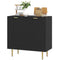 HOMCOM Modern Kitchen Storage Cabinet, Sideboard Buffet Cabinet with Adjustable Shelves and Metal Legs for Kitchen, Black