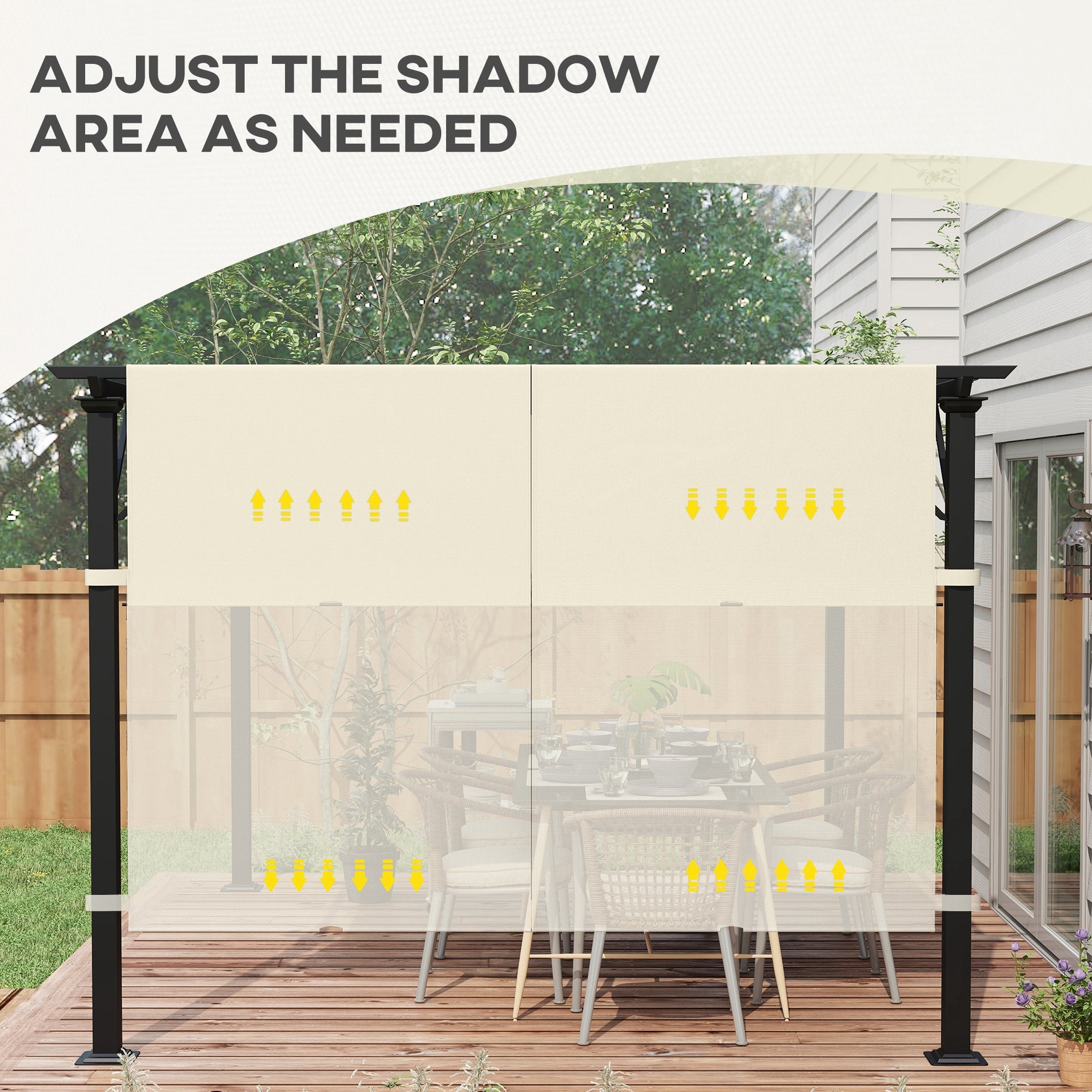 Outsunny 2 Pcs UV Protection Pergola Replacement Canopy, Pergola Shade Cover, Easy to Install, for 10' x 10' Pergola, Cream White 