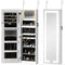 LED Lighted Jewelry Armoire with Mirror Jewelry Cabinet with Storage Lockable Door/Wall Mounted Jewelry Organizer, White