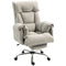 High Back Office Chair, Reclining Desk Chair with Footrest, Swivel Base, Rolling Wheels, Light Grey