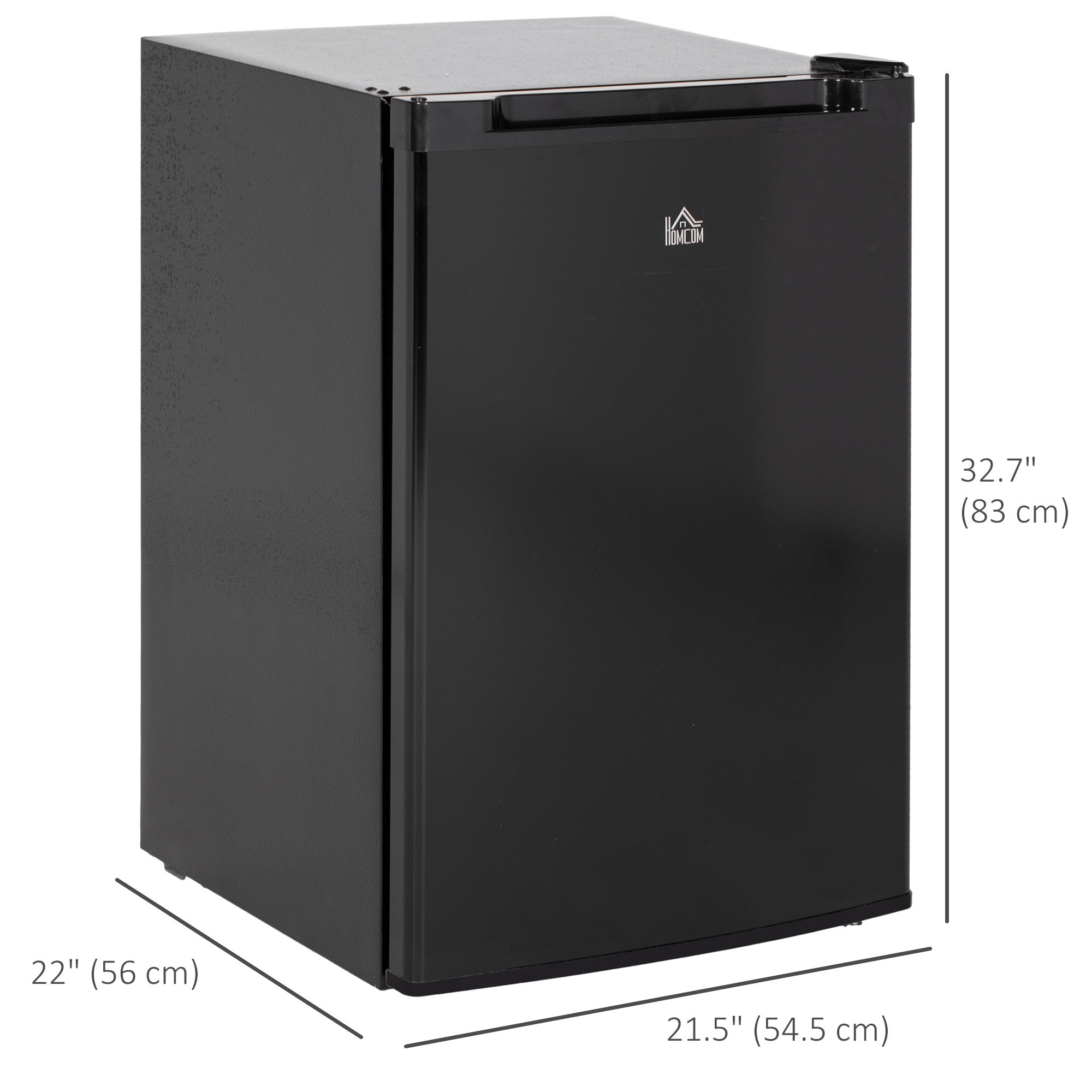 HOMCOM Upright Freezer, 3 Cu.Ft Mini Freezer with Reversible Single Door, Adjustable Thermostat for Home, Dorm, Black 