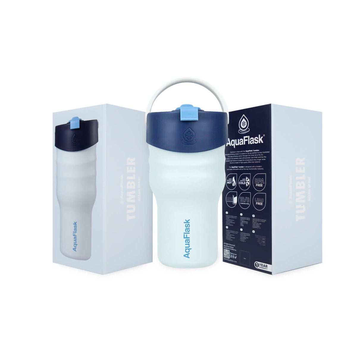 Aqua Flask 20oz – Stainless Steel Tumbler, Vacuum Insulated, Hot & Cold, Leak Proof 