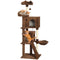 63 Inch Cat Tree with Sisal Scratching Posts, Condos, Plush Perches, Hammock, Ladder, Dangling Balls, Leopard Print