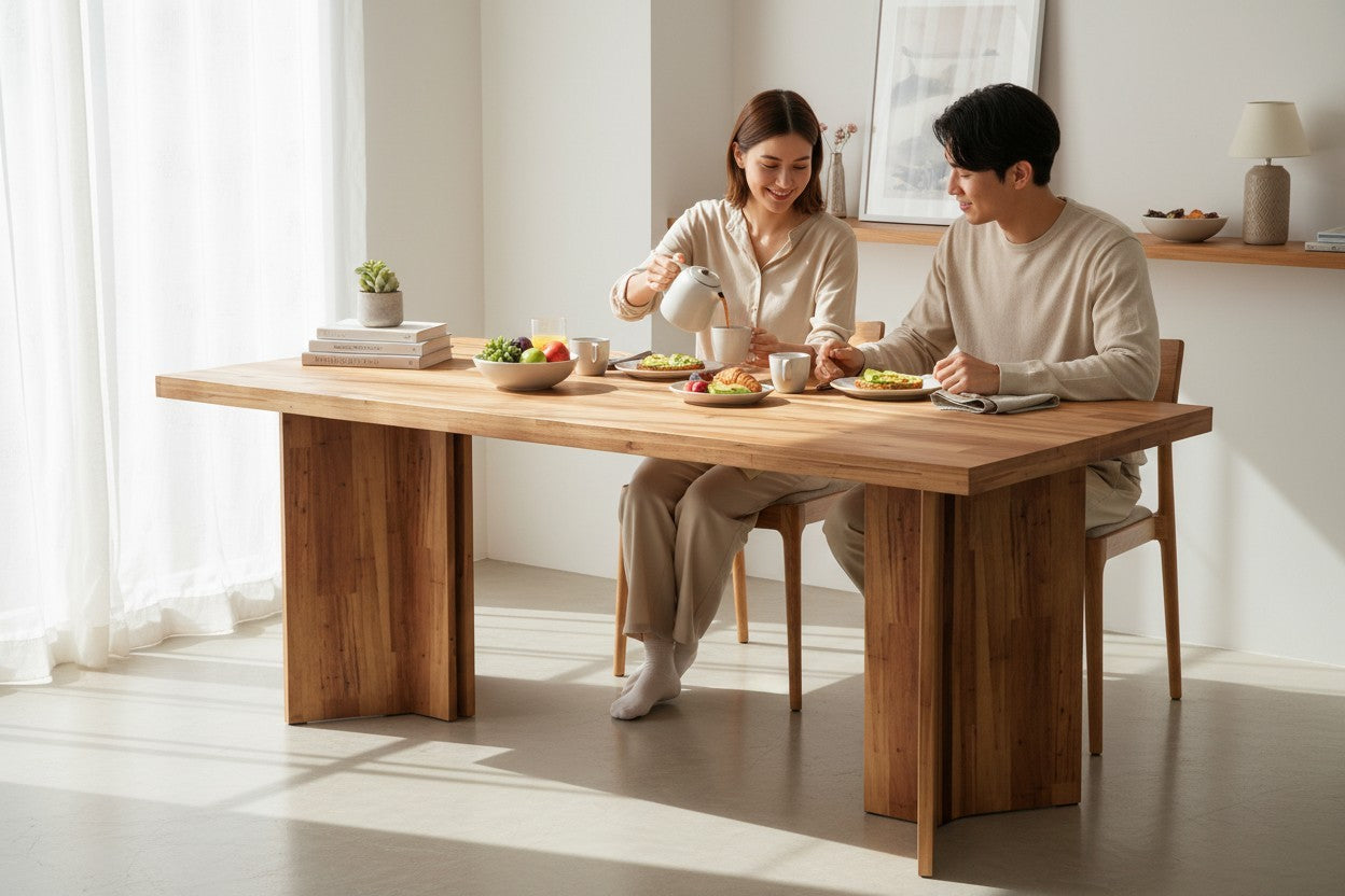 Rustic 63” Dining Table for 4-6 People