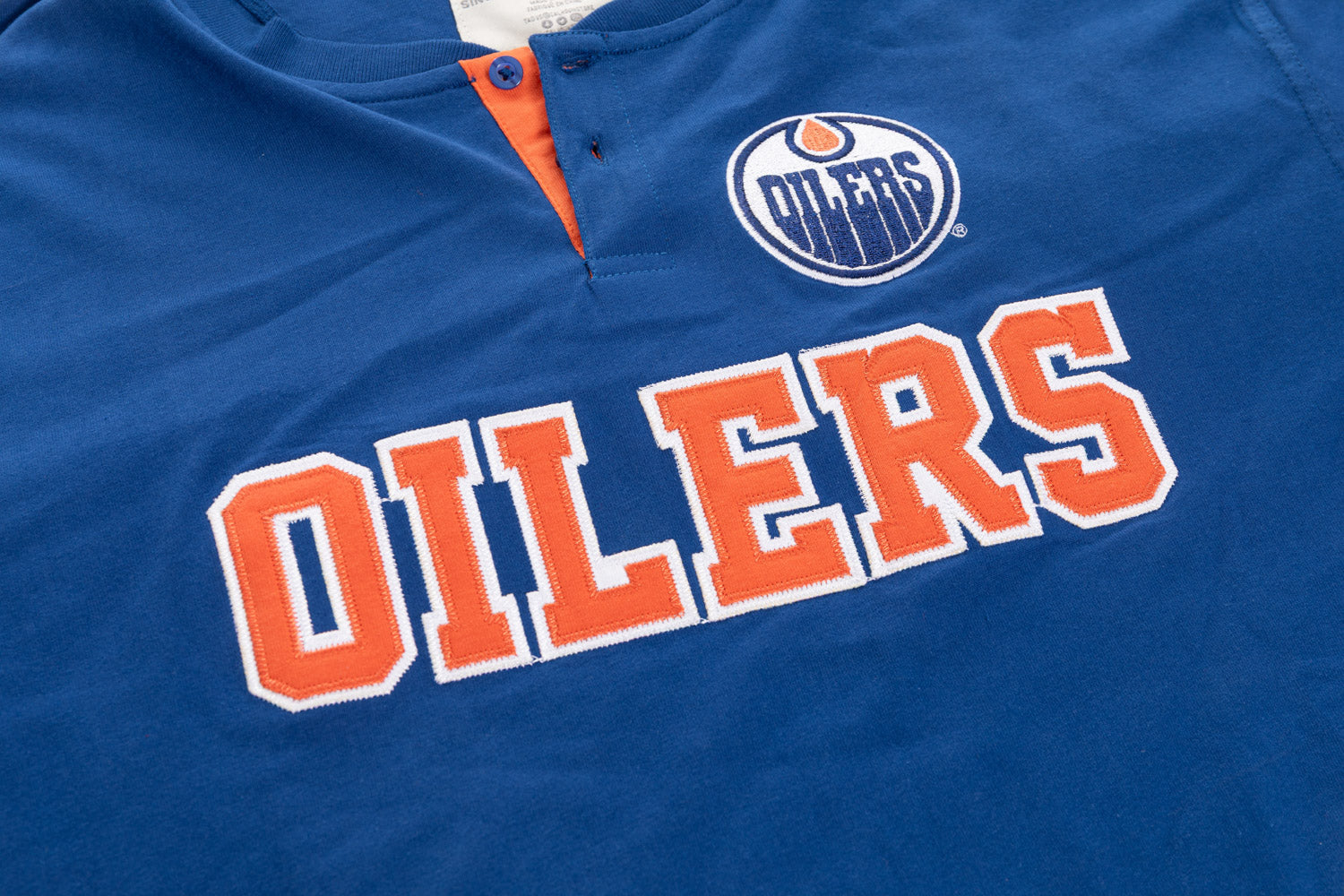 Edmonton Oilers Long Sleeve Henley- Presale 