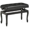 HOMCOM Deluxe Adjustable Piano Bench Stool Button Tufted PU Leather Padded Seat High Gloss Rubberwood Legs Black