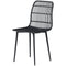 Outdoor Dining Chairs Set of 4, Patio Chairs with Slotted Backrest, Black