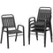 Stackable Outdoor Dining Chairs Set of 4, for Patio, Balcony, Deck, Garden, Black