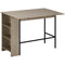 Counter Height Table with Drop Leaf, Extendable Bar Table with Adjustable Storage Shelf, Light Grey