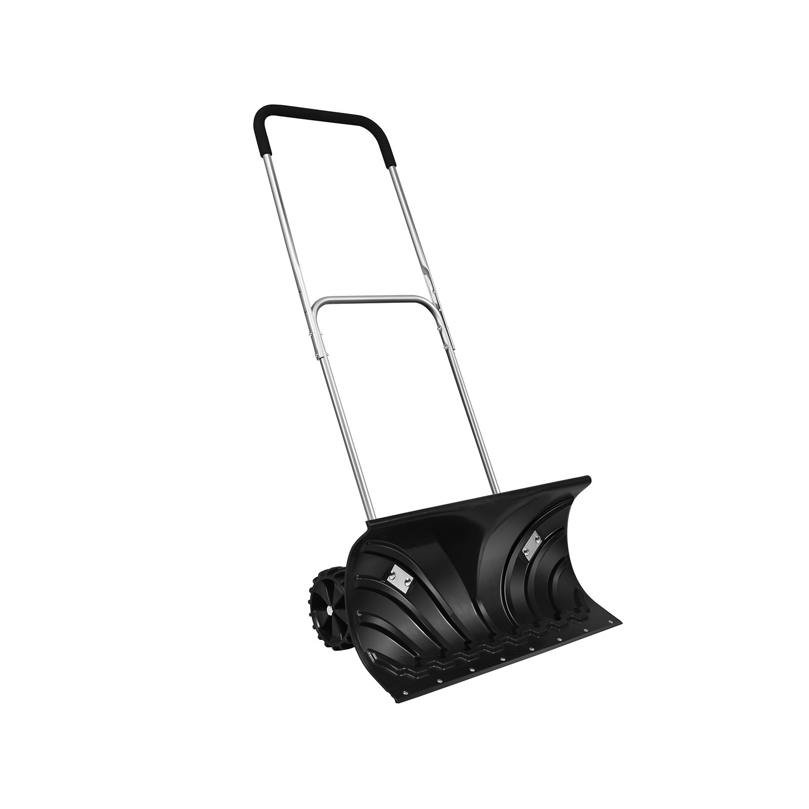 Rolling Snow Pusher Shovel with Adjustable Handle 