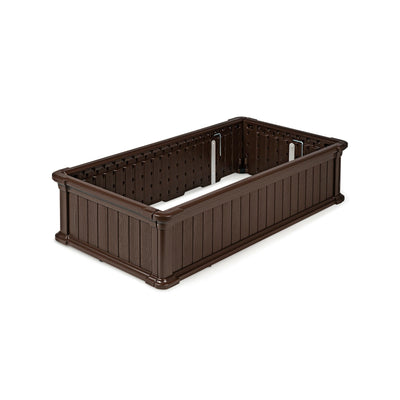48 Inch x 24 Inch Raised Garden Bed Rectangle Plant Box-BrownÂ 