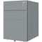Vinsetto Filing Cabinet 3 Drawers Steel Home Office Storage Wheels Lock A4 Letters Legal-sized Files Grey Metal