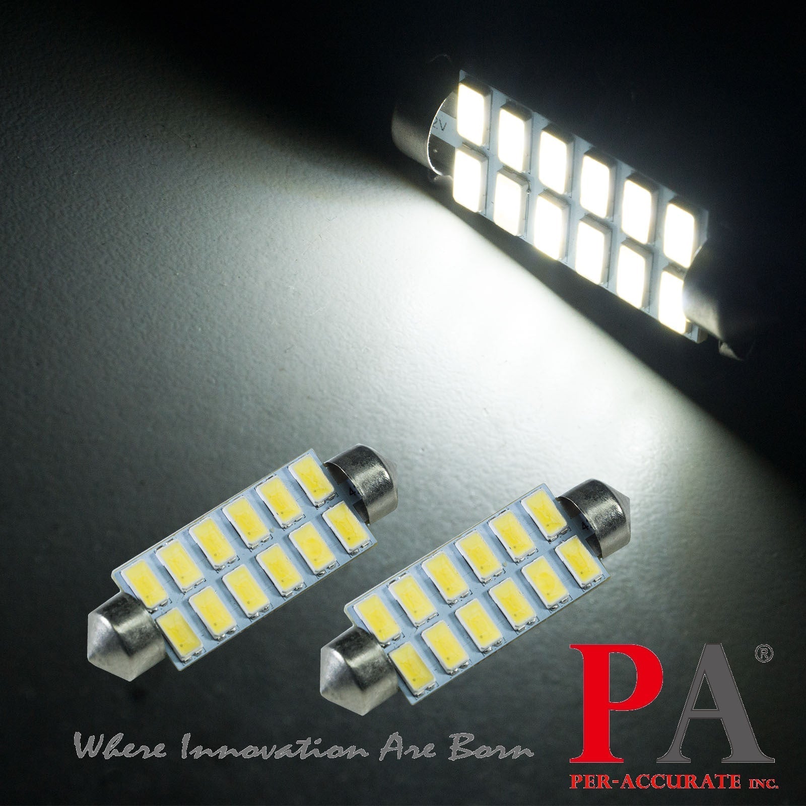 Fit For 1999-2004 Ford Mustang GT 41MM 42MM custom LED Dome Rear Reading Light Bulb 12V | White (2 Bulbs) 