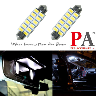 Fit For 1999-2004 Ford Mustang GT 41MM 42MM custom LED Dome Rear Reading Light Bulb 12V | White (2 Bulbs) 
