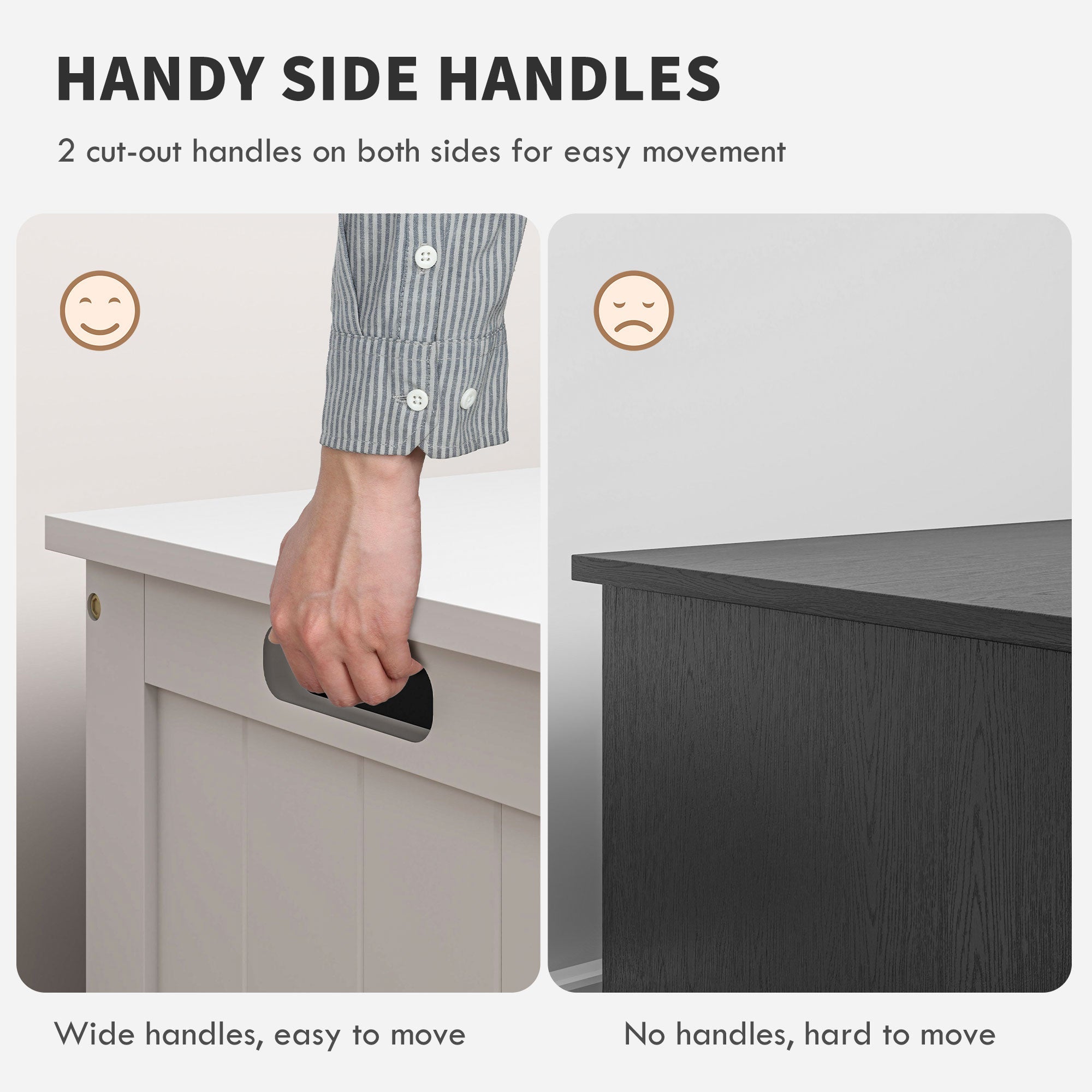 HOMCOM Modern Storage Chest Bench with Safety Hinges Entryway Toy Chest White with Side Handles for Living Room Playroom 