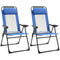 Outsunny Double Camping Chairs Foldable Reclining with Headrest Blue