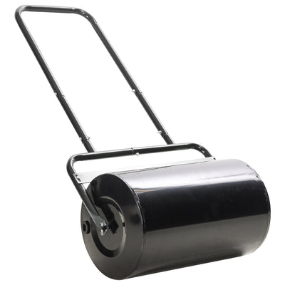 Outsunny 20" Heavy Duty Lawn Roller - Push/Tow Behind, Black, for Sod & Grass Flattening with 10gal Water/136lbs Sand 