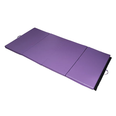 Soozier 4ft x 8ft x 2inch Tri-Fold Gymnastics Tumbling Mat Exercise Mat with Carrying Handles for MMA, Martial Arts, Stretching 