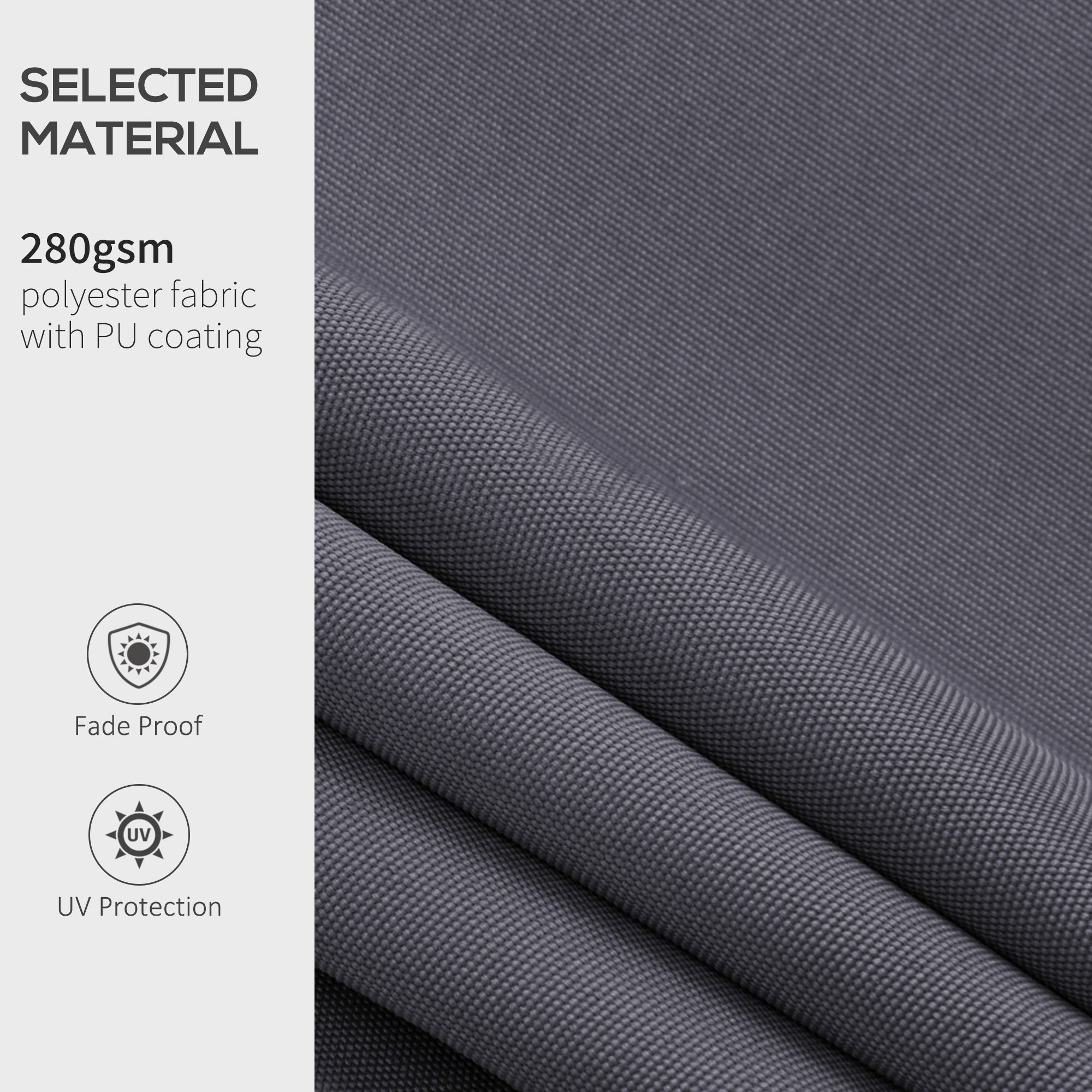 Outsunny Retractable Awning Canopy: 11'x8' Grey Fabric Replacement for Outdoor UV Blocking Sunshade 