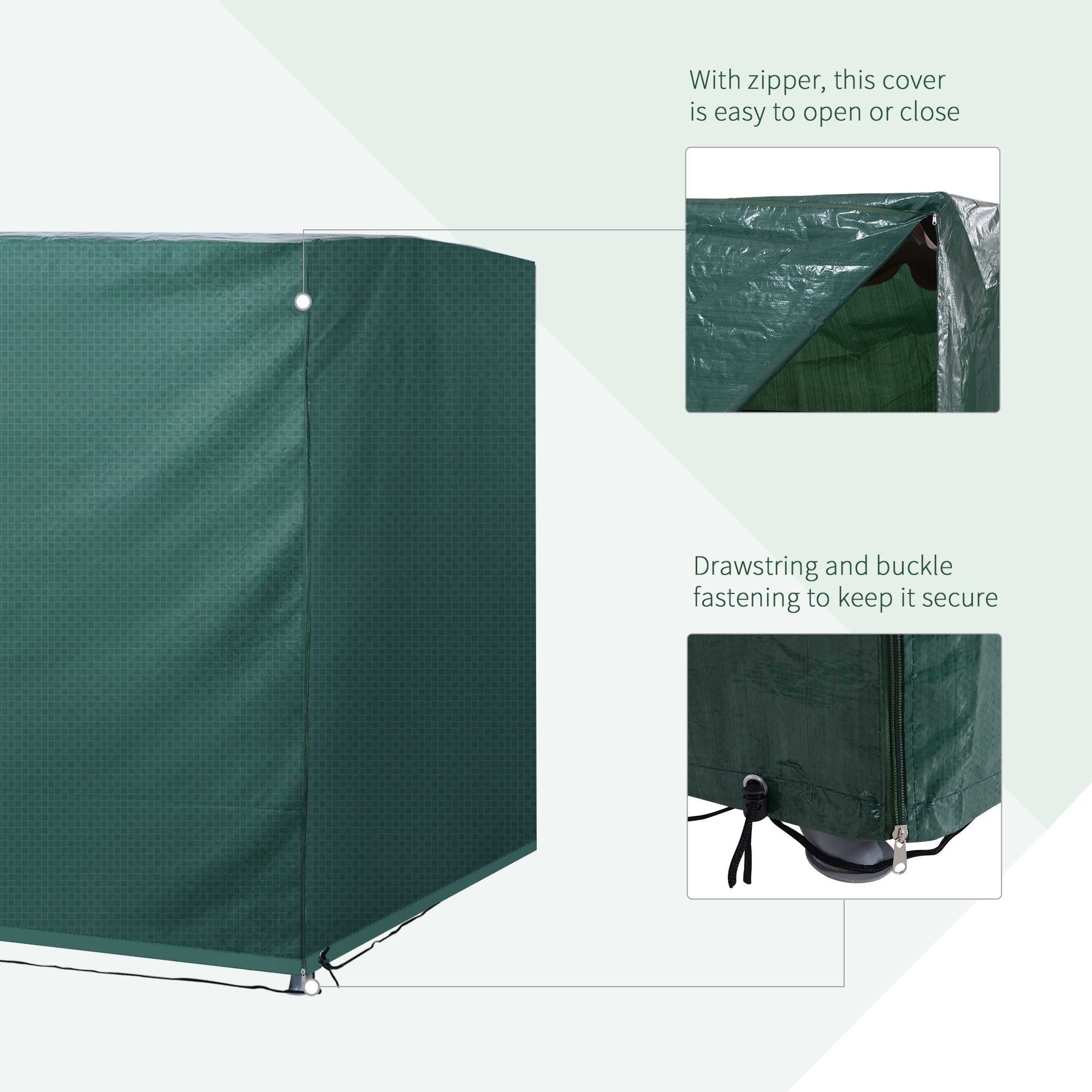 Outsunny 7x5x5ft H Large Patio Swing Chair Cover Outdoor Garden Furniture Protector, All-weather Rain and UV Blocks, Dark Green 