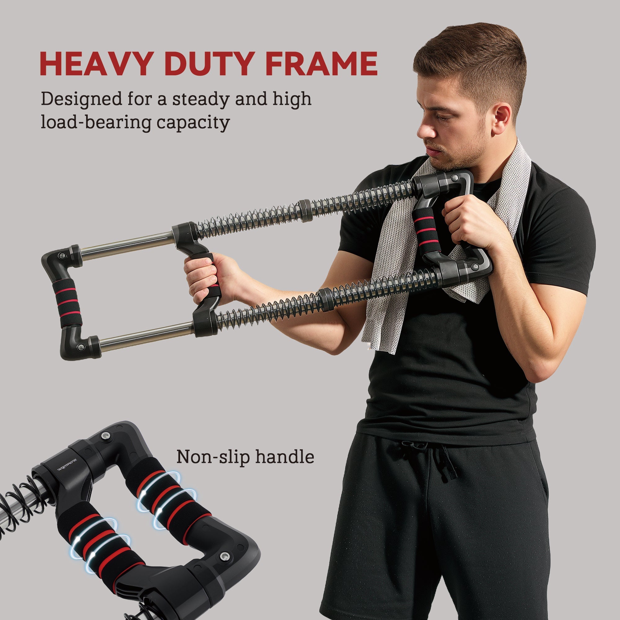 Soozier Chest Expander, Spring Chest Exerciser with 22-176 lbs Resistance for Men and Women Home Gym, Office or Travel 