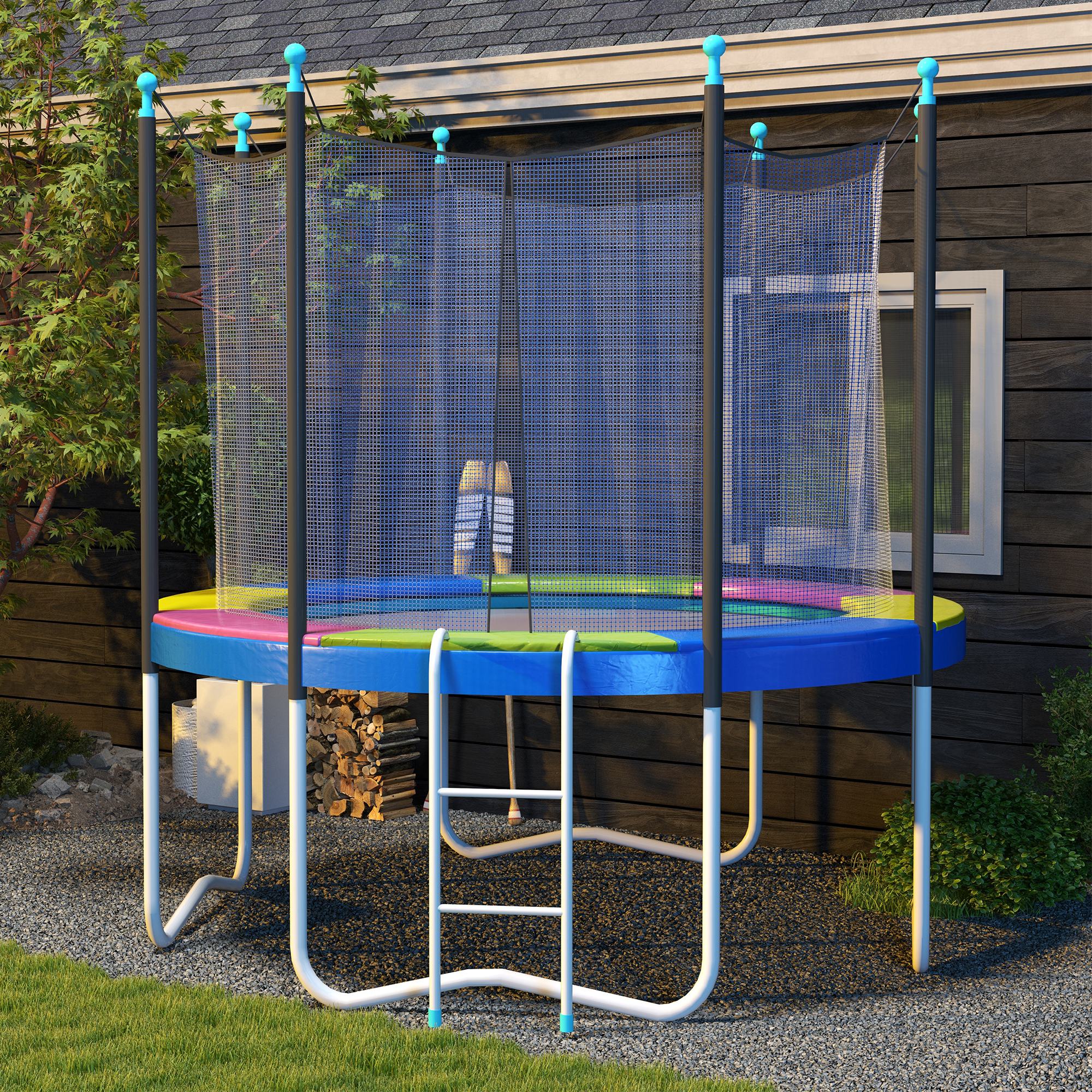 Soozier 8FT Trampoline Spring Cover, Trampoline Pad Replacement, Waterproof and Tear-Resistant, All-Weather Trampoline Accessories, Multi-Colored 