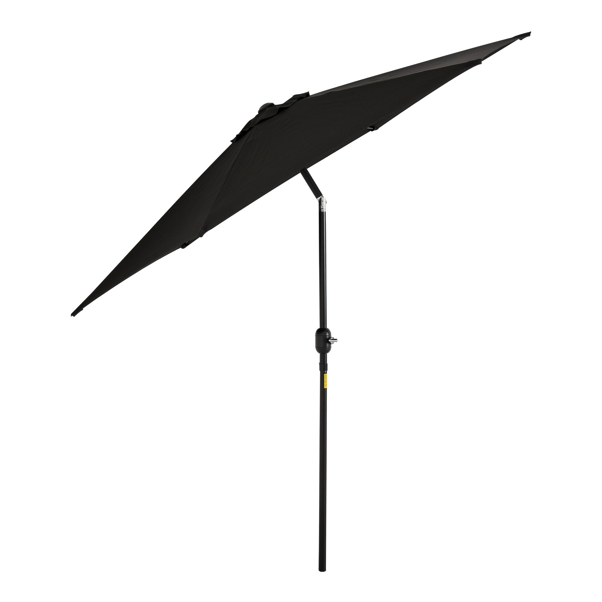 Outsunny Aluminum Patio Shelter: 8.9' Round Tilting Canopy Umbrella with 6 Ribs, Crank Handle Black 