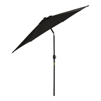 Outsunny Aluminum Patio Shelter: 8.9' Round Tilting Canopy Umbrella with 6 Ribs, Crank Handle Black 