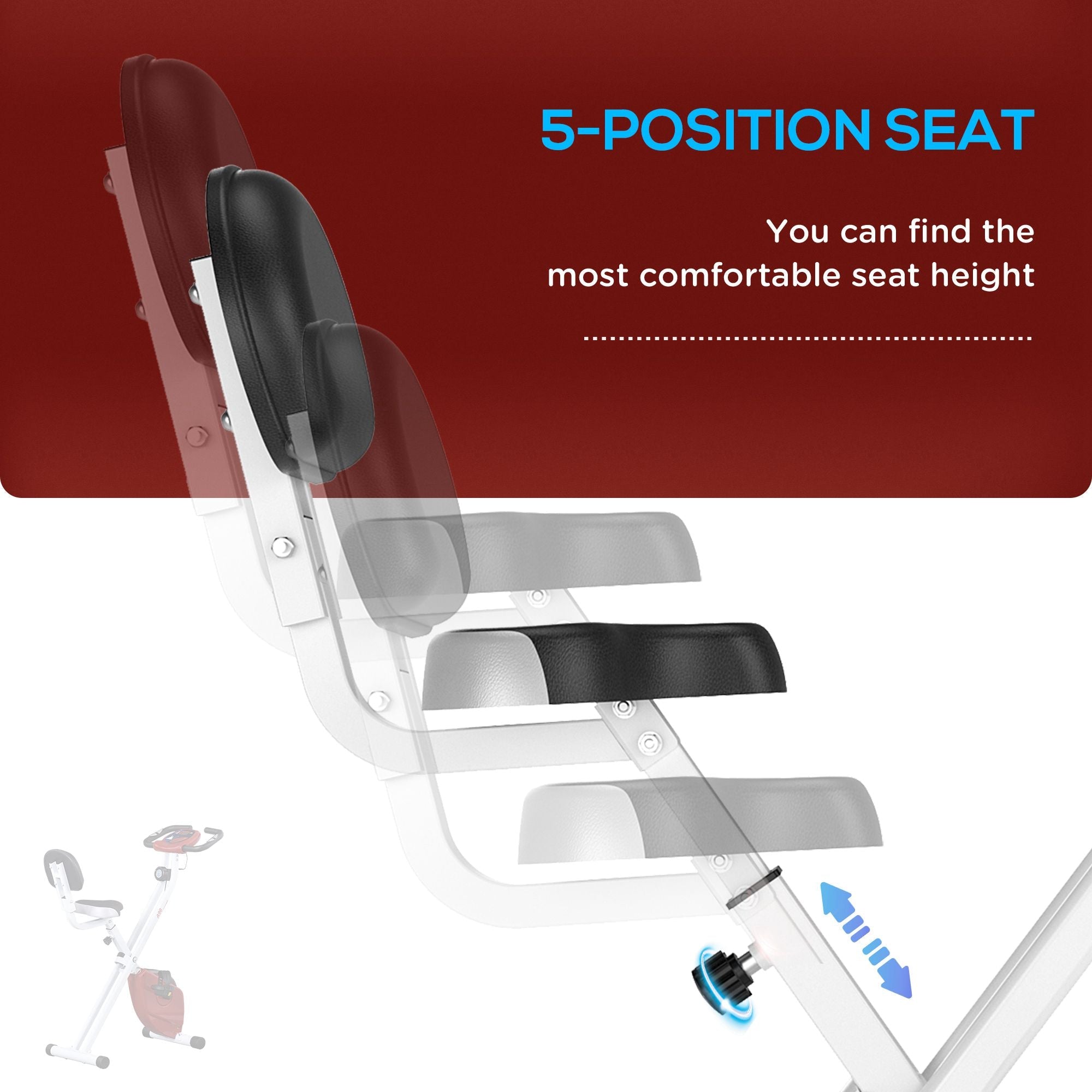 Soozier Cycle Supremacy: Foldable Upright Exercise Bike with 8 Magnetic Resistance Levels, Red 