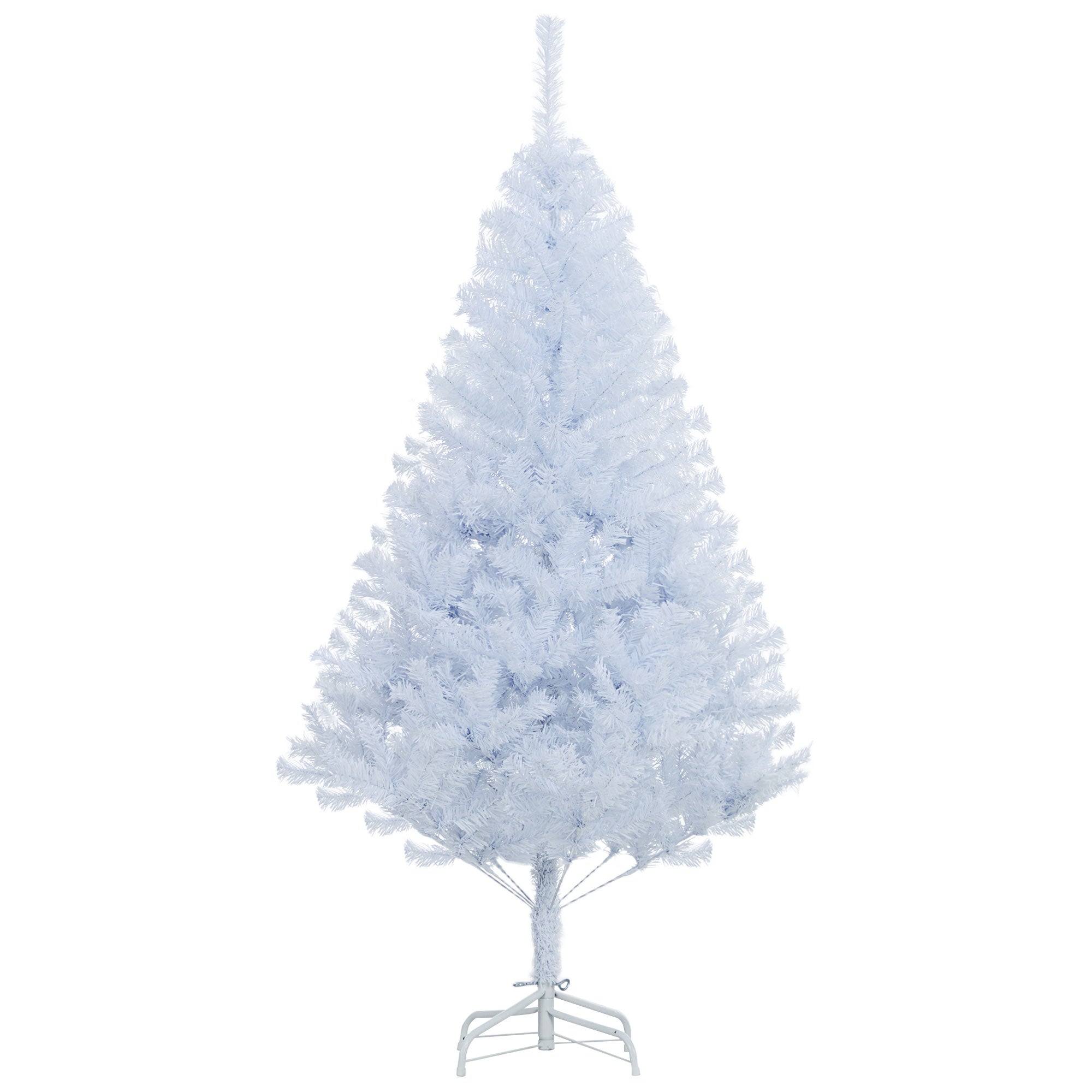 HOMCOM 5ft White Christmas Tree Artificial Christmas Tree with 536 Branch Tips and Metal Stand 